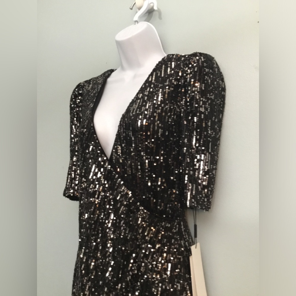 Calvin Klein Black Sequin Evening Dress